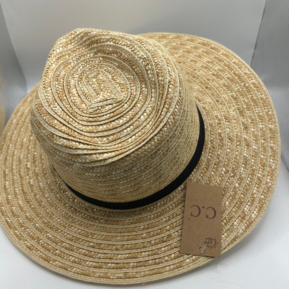 Straw hat with Black ribbon - Picture 1 of 1